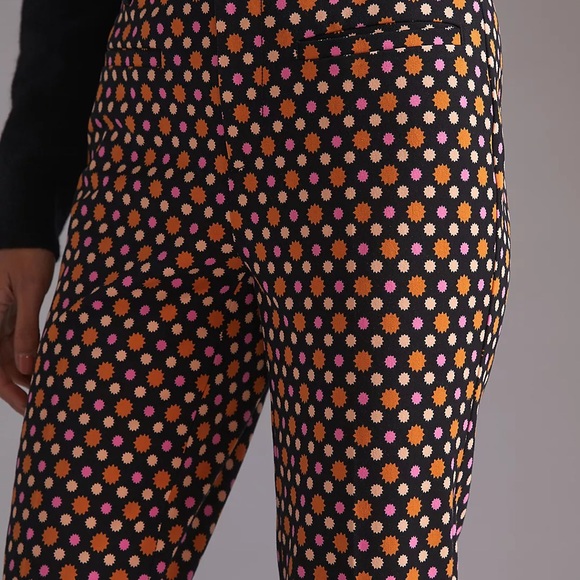 NWOT Maeve Black and Orange Polka Dot Straight Leg Pants - Picture 2 of 5